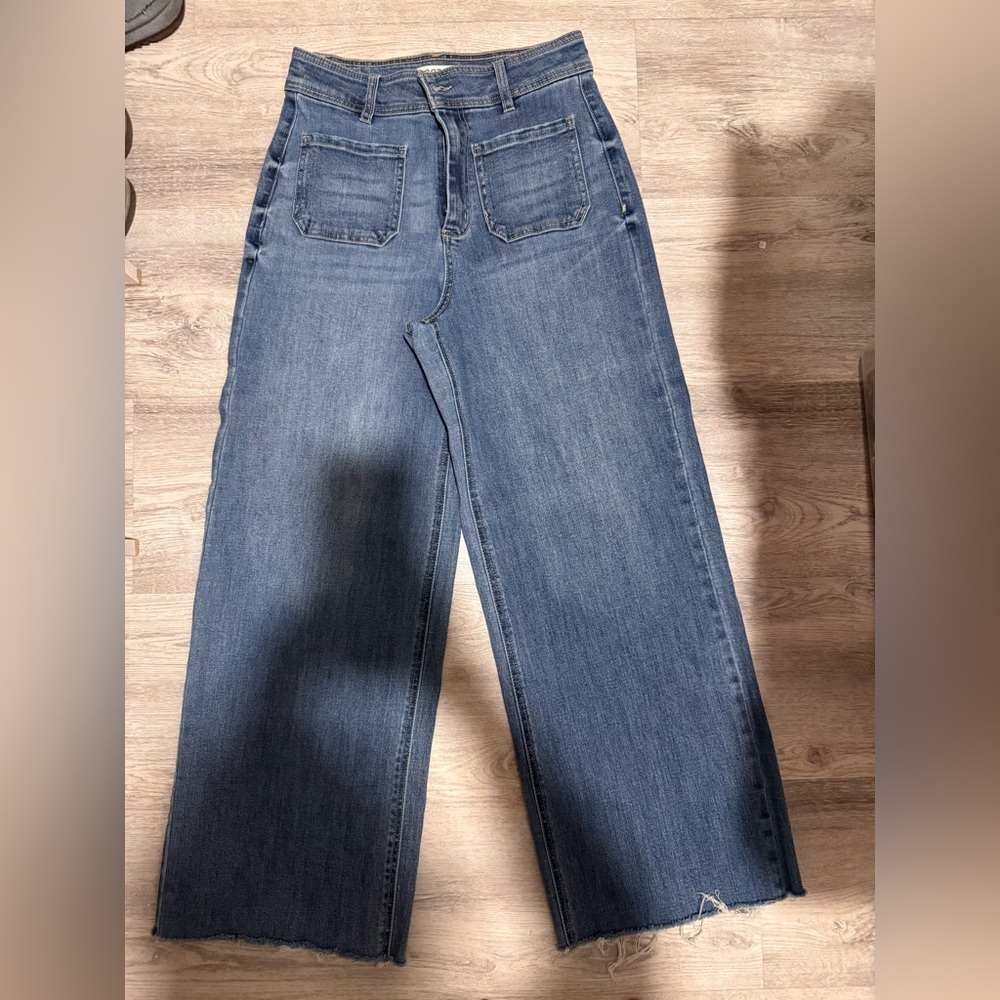 Oat New York Wide-Leg High-Rise Jeans in Blue